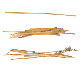 Set pile straw isolated on white, (with clipping path)