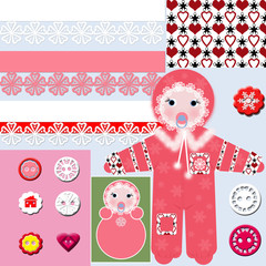 Baby girl arrival card