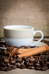 closeup von kaffee und gewürzen