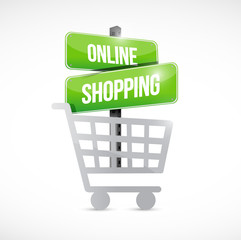 shopping cart online shopping sign illustration