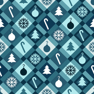 Blue Christmas Quilt Background