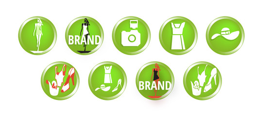 brand barber icons vector