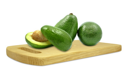 avocado on a wooden board