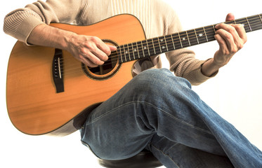Guitarist with his Acoustic Guitar