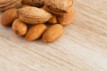 Almonds close up