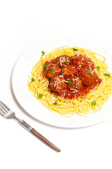 Traditional Italian American Spaghetti and Meatballs
