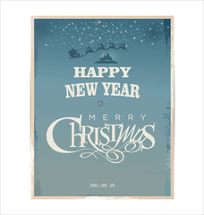 Vintage vector Christmas card