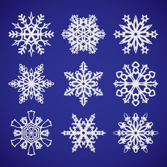 Fototapeta na wymiar Collection of snowflakes