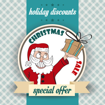 Christmas sale design with  Santa