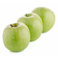 Three fresh green apples