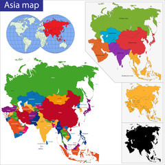 Colorful Asia map
