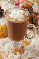 Hot chocolate in snow