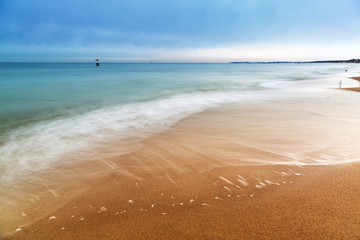 Fototapeta premium Baltic sea scenery in winter time, Poland