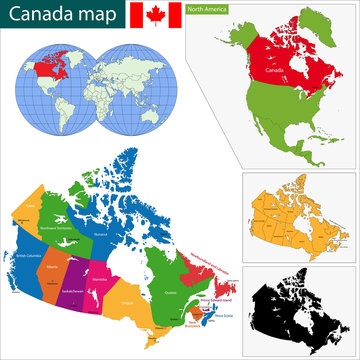Colorful Canada map