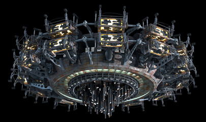 Fantasy 3D model of futuristic space ship © 3000ad