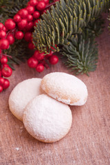 vanilla christmas cookies with powder sugar 