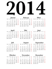 german Calendar 2014, vector