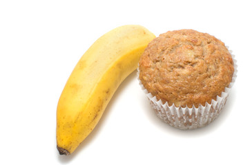 Fresh baked muffin and a banana
