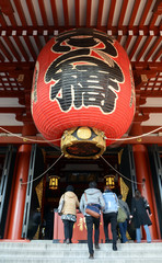 Big red paper lantern at Senso-ji Temple - Tokyo, Japan