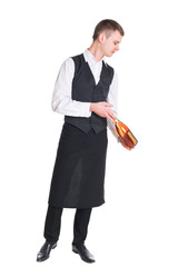 waiter with champagne bottle