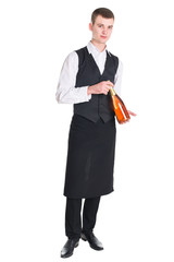 waiter with champagne bottle