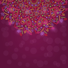 Colorful Half Mandala Decoration with Hearts