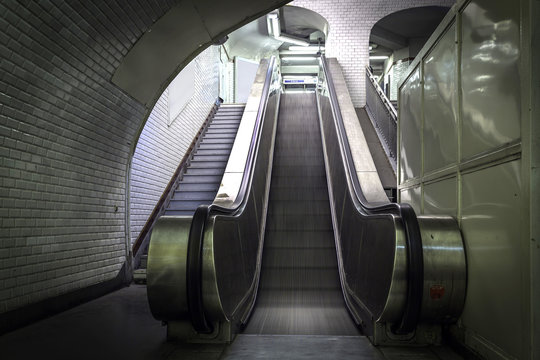 Empty Escalator Stairs