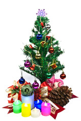 Christmas tree isolated on white background.