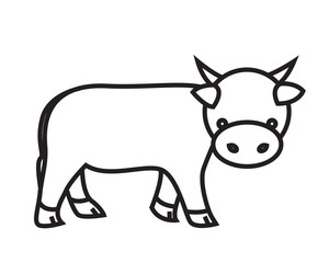 cow vector isolated on white background