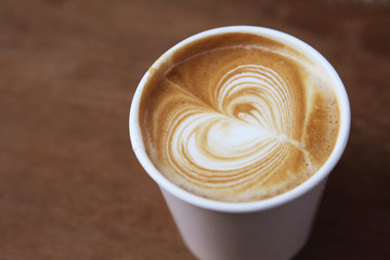 coffee on wood background