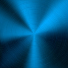 Cyan Metal Background with Circular Brushed Texture