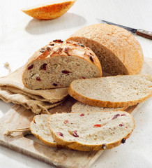 Bread on wooden table