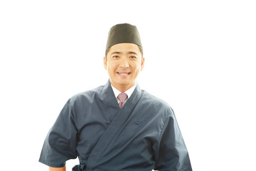 笑顔の寿司職人