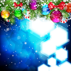 Christmas background with Christmas tree branch.