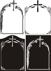 obituary or memorial plaque - art deco frames