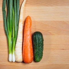 vegetables on the cutting board