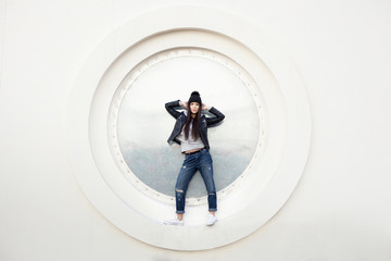 portrait of a beautiful girl hipster