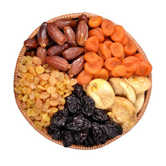 Various dried fruits in bowl