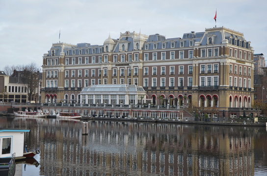 Beautiful building on a canal, Amsterdam
