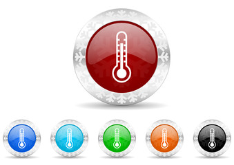 thermometer icon vector set