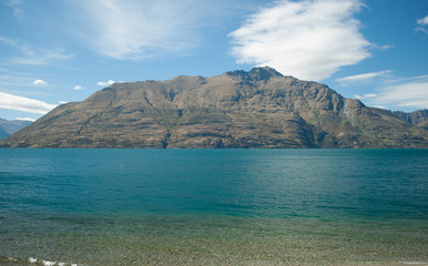 Fototapeta na wymiar Scenic view of Lake Wakatipu, Glenorchy Queenstown Road, South I