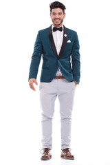 young adult dressed up with smile