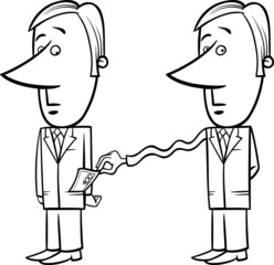 businessman and taxes cartoon