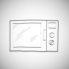simple hand drawing of microwave