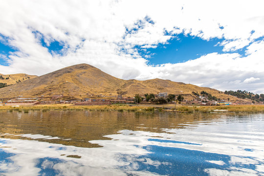 Lake Titicaca,South America, located on border of Peru