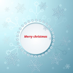christmas card with snowflakes and congratulations