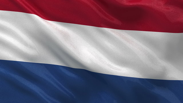 Flag of the Netherlands waving in the wind - seamless loop