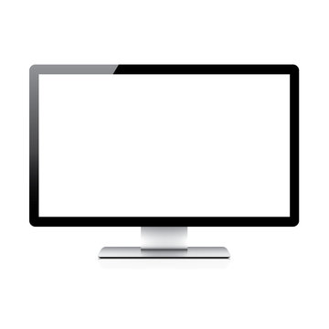 Modern responsive desktop computer vector - isolated on white