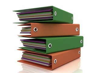white folders for documents in 3-d visualization