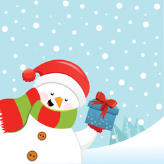 Snowman With Gift